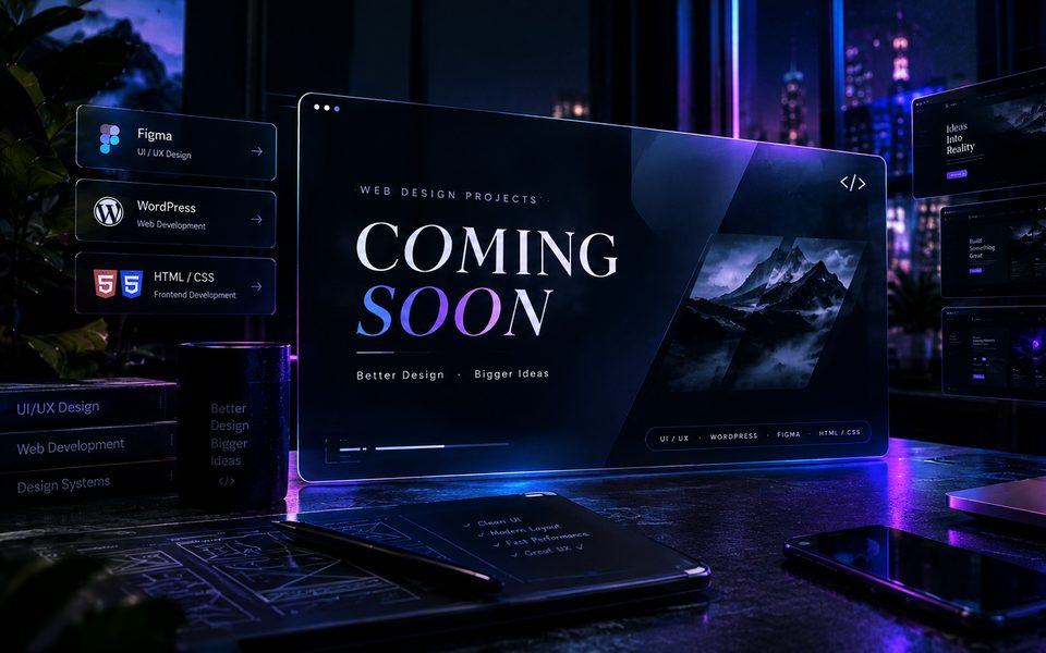 Coming soon — upcoming web design project teaser